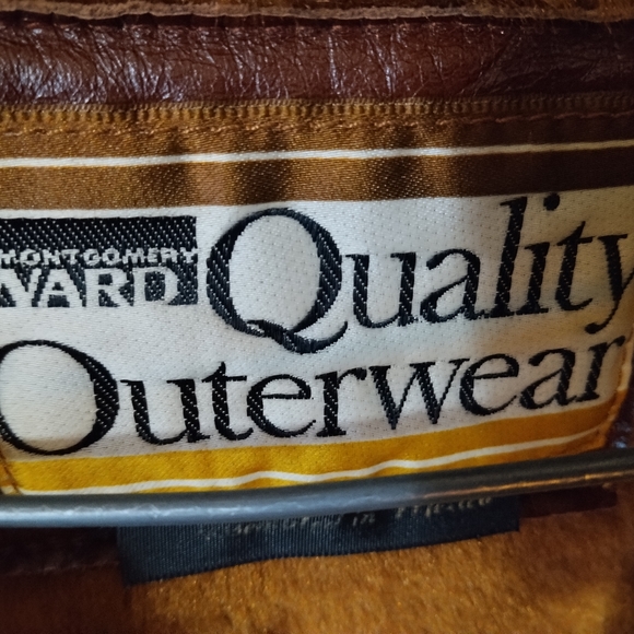 Vintage Montgomery Ward Quality Outerwear Brick Red Leather Jacket Zip Lined 40L - Picture 2 of 9
